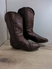 Durango braune Damen-Cowboystiefel aus Leder Größe 4 UK getragene Absätze