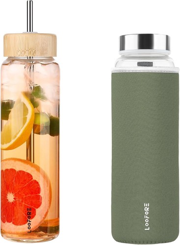 Glasflasche liter 1l mit - 1, /