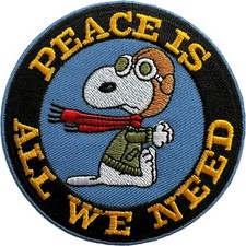 Peace Luftwaffe Pilot Snoopy Patch Bügelbild Aufnähen T-Shirt Kleidung bestickt Abzeichen