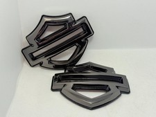 HARLEY DAVIDSON CVO FUEL TANK EMBLEMS METAL GUN BLACK WITH BLACK FRAME