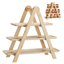 Etagere 3 Stöckig aus Bambus Holz Cupcake Ständer Servierplatte Leiterregal