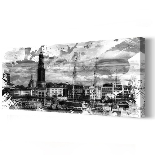 Leinwand bild hamburg stadt - leinwand,