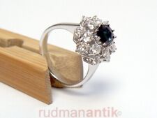 RING WEISSGOLD 585 sog."DIANA-KATE RING" SAPHIR + 16 BRILLANTEN - punziert