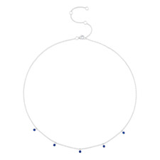 14K Weissgold Blau Saphir