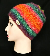 Strickmütze Feinstrick Boshi Beanie Hipster Farbverlauf handmade Unikat  Gr. M