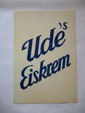 Ude's  Eiskrem Hamburg Original altes Blechschild 1960er Jahre