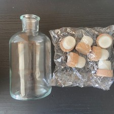 5x Glasflasche 120 ml mit Korken - leere Flasche mit Korkenverschluss