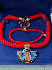 FREY WILLE - Anhänger Hundertwasser 'Street Rivers" mit Kordelkette und Armband