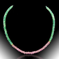 BAILYSBEADS traumhafte Smaragd-Kette Halskette mit rosa Danburit behandelt CV99