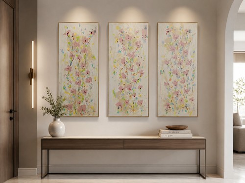 Abstrakte blumenbilder set - abstrakte,