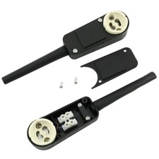 GU10 Fassung Keramik Anschlusskasten Schwarz von ISOLATECH