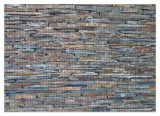 Wallario Duschmatte Bad Teppich Vorleger Natursteinmauer grau braun Wand Stein