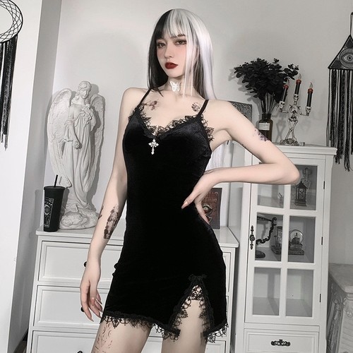 Dark cross schwarz minikleid - dark,