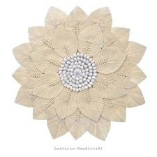 LESTARIE Wanddeko Muschel Blume handgefertigt Bohemien Wandschmuck Blüte Unikat