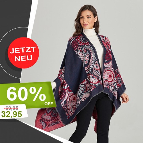 Lila poncho damen - winter, schal