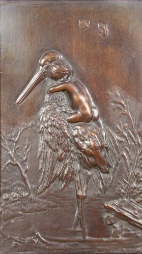 Jugendstil bronzerelief bild - jugendstil,