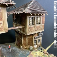 Fachwerkhaus mit Shop in 1:35 - Laser Cut Modellbausatz aus Holz zum selberbauen