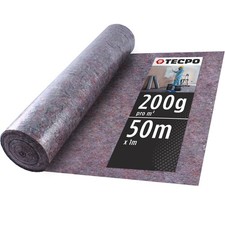 TECPO ABDECKVLIES MALERVLIES 50m SCHUTZVLIES 200g/m² ANTI-RUTSCH VLIES-ROLLE