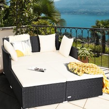 Rattan Patio Daybed Loveseat