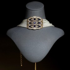 Halskette Choker Perle Weiß