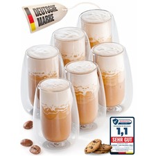 LAPRESO® Latte Macchiato Gläser 6x 350 ml doppelwandige Kaffee Thermogläser