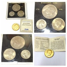 USA One Half Quarter Dollar Liberty 1776-1976 John Kennedy 1967 vergoldet