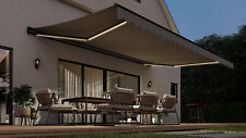 3 bis 6m elektisch halbkasstmarkise Markise Terrassenmarkise mit Motor und LED