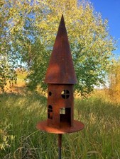 Edelrost Vogelhaus Futterhaus Rost Deko Gartendeko Metall Laterne * H 53 cm *  S