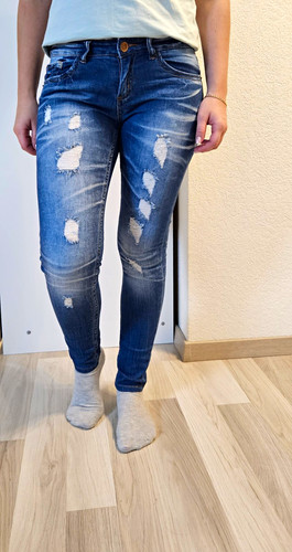 Amisu damen skinny jeans blau - skinny,