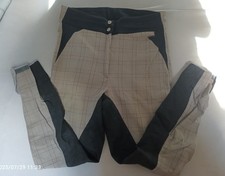 Reithose Isabell Werth Hochbund Vollbesatz Gr. 42, grau kariert, sehr edel