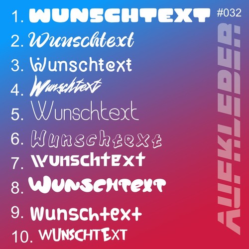 40cm aufkleber wunschtext - 40cm,