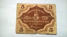 Gutschein 5 Pfennig Stadt Seitenberg Grafschaft Glatz Niederschlesien Schlesien