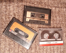 3  Musik-Kassetten Maxell, BASF, TDK - Konvolut - 60min -  bespielt