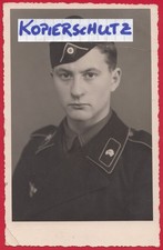 org. Foto: Wehrmacht Portrait Panzermann Schiffchen schwarz 1941 gefallen Moskau