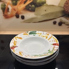 Pasta Teller XXL 30 Cm 5 Stück Weiß mit Motiv Von KHG Keramik Spülmaschinen Geei