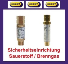 ESZET Sicherheitseinrichtung Rückschlagsicherung Sauerstoff Brenngas 3/8" 1/4"