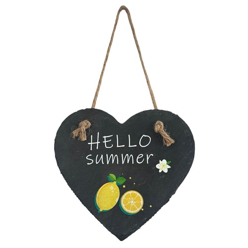 Schiefer herzhänger hello - schiefer-herzhänger, "hello