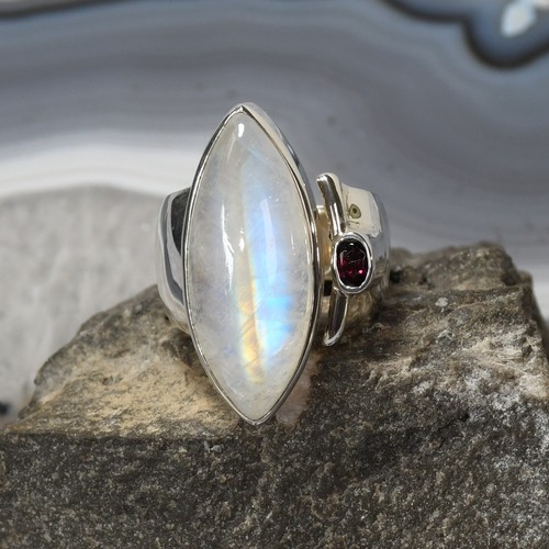 Mondstein ring 925er silber - ring,,