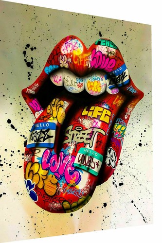Leinwand zunge mund pop art - zunge,