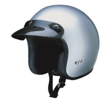 Jet Helm Silber Harley Davidson Kawasaki Honda Suzuki Beta Derby Größe XXL
