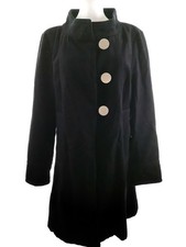 ⭐ BABA JAGA Mantel für Damen Schwarz 40 Langer Ärmel Wolle ⭐