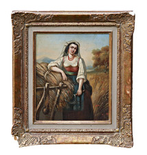 ölgemälde auf karton frau - auf,