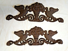 2 alte Wandrelief´s Eisenguss, Tauben am Blumenkorb, 29 cm x 13 cm