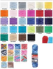 50gr TWISTER CURLY 8 uni / color Baumwolle Topflappengarn Schulgarn ANGEBOT!!!