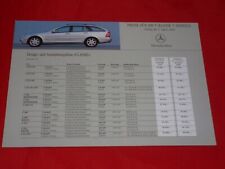MERCEDES S203 C-Klasse T-Modelle C 200 CDI - C 32 AMG Preisliste Pricelist 2003
