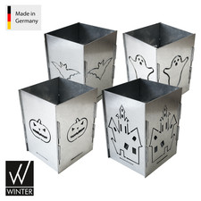 Windlicht Halloween, Dekoration, Metall verzinkt,  Teelicht, Geist Kürbis