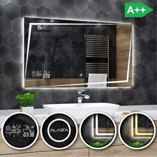 Badspiegel mit LED Berlin Spiegel mit Beleuchtung + WetterStation + Touch