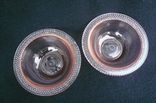 2 alte kleine SCHÄLCHEN D~12 PRESSGLAS rosalin BROCKWITZ "TAUPERLE" ~1940/ukY22