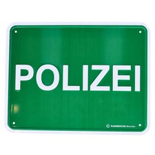 Metallschild "Polizei" weiß