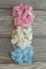 Streuteile Satin Blüte Blume Strass Basteln Dekorieren Tischdeko Blau Rosa Weiß